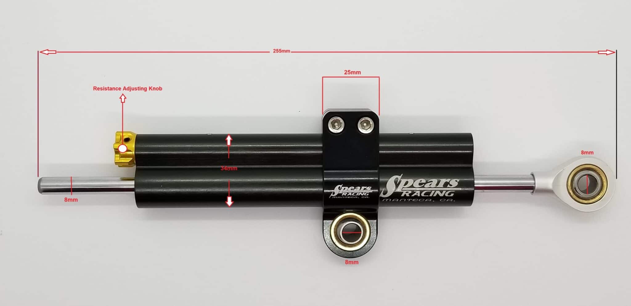 Universal Linear Steering Damper 70mm Stroke Spears Racing
