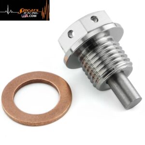 Titanium race drilled magnetic drain bolt M12X1.5X15