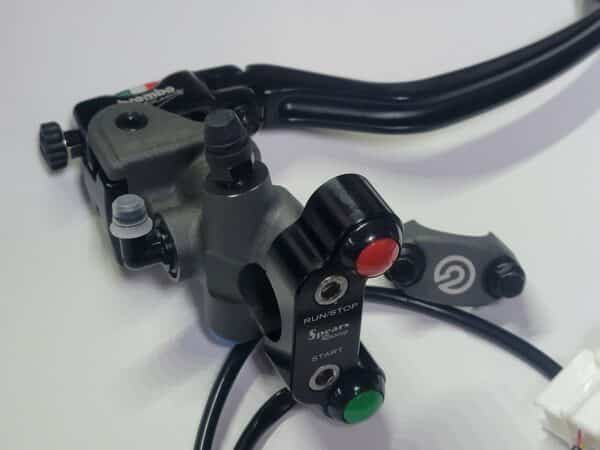 2 Button Master Cylinder Mount CNC Aluminum Start-Stop Switch with Integrated Key switch Elimination Harness Kawasaki EX400/Z400/Ninja 500 2018/Current - Image 5