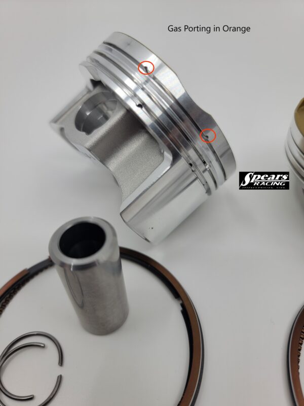 Kawasaki Ninja 500cc Standard Bore Ceramic Coated Dome/Gas Ported Piston Kit 451cc - Image 3