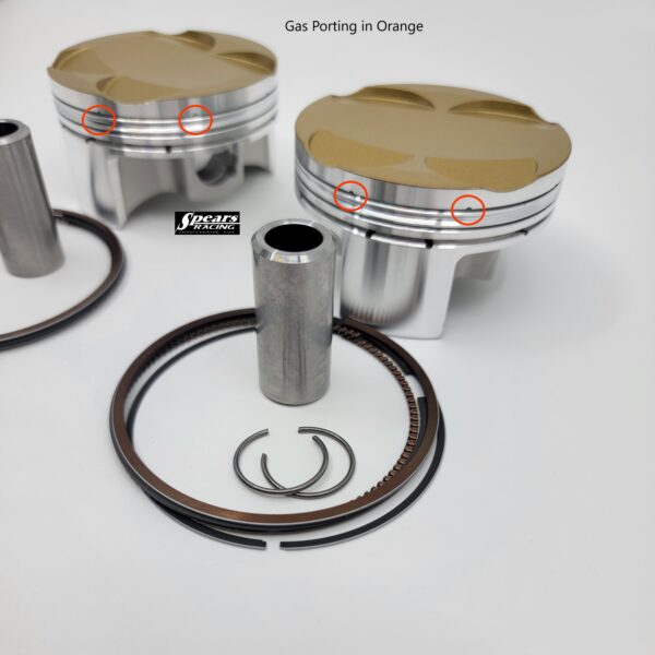 Kawasaki Ninja 500cc Standard Bore Ceramic Coated Dome/Gas Ported Piston Kit 451cc - Image 2