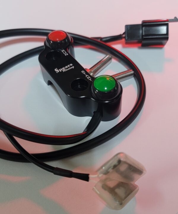 2 Button Master Cylinder Mount CNC Aluminum Start-Stop Switch with Key switch (Street) Kawasaki EX400/Z400/Ninja 500 2018/Current - Image 2