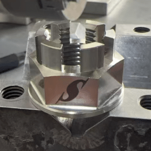 Titanium Castle Nut 16mm x 1.5mm Black/Natural Axle Nut "Wurx"