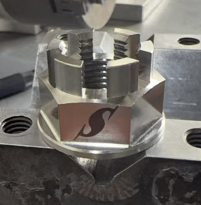 Titanium Castle Nut 16mm x 1.5mm Black/Natural Axle Nut "Wurx"